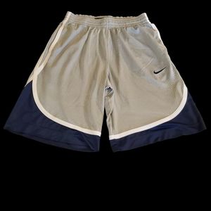 NIKE BASKETBALL SHORTS 11" SILVER/BLUE SIZE LARGE